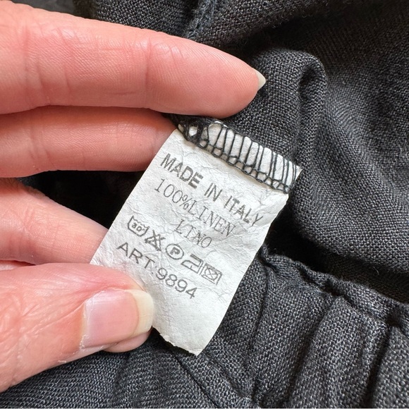 Isabel Tavares Charcoal Grey Linen Made in Italy Pants - Picture 7 of 7